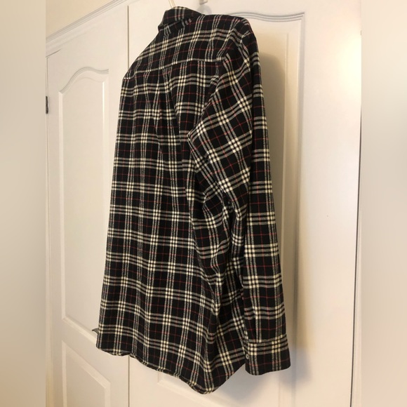 Navy  and white checked cotton flannel new mens’ shirt, medium - Picture 3 of 6